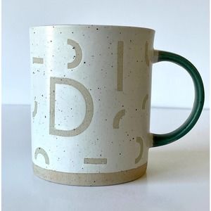 West Elm Stoneware Monogram Mug Letter D Geometric